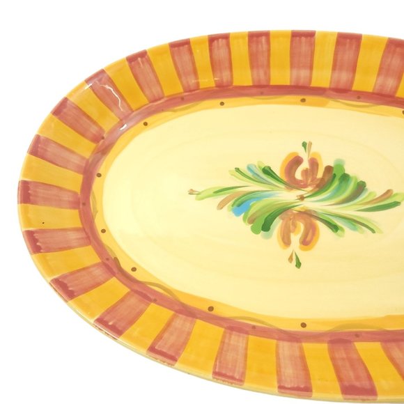 Gail Pittman Sienna Oval Serving Platter Plate Tray Southern Living at Home Red - Picture 2 of 8